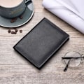 Miniatyrbild 4 av 6: THINKTHENDO Retro Äkta Läder Kohud Resepass ID- cover Hållare Case Skydd Organizer Plånbok Svart Färg BK1