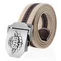 Miniatyrbild 1 av 6: SupSindy män Canvasbälte 3D ryska luftburna trupper VDV metallspänne jeansbälten för män Army Military Taktisk Bälten Man Strap Khaki stripes 100cm