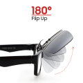 Miniatyrbild 6 av 6: VIVIBEE Polarized Square Flip Up Clip on Solglasögon Män Photochromic Polarized Women Solglasögon för Night Driving Lins 3 Grey Aviation with case