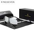 Miniatyrbild 1 av 5: KINGSEVEN 2022 New Trend Quality Titanium Alloy Solglasögon herr Polariserade solglasögon Dam Pilot Mirror Glasögon Oculos de sol Mirror silver Orignal