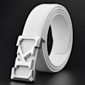 Miniatyrbild 1 av 6: K bokstaven Casual bälte för män Vit modedesigner bälten pojke fritid Koskn midjerem äkta läder metallspänne Midjeband white silver buckle 115CM