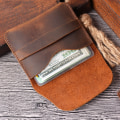 Miniatyrbild 3 av 6: Enkel korthållare i äkta läder Creative Retro Casual Mini plånbok Första lager Kohud Läder Liten förvaring Brown
