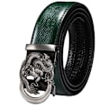 Miniatyrbild 1 av 6: Högkvalitativt grönt äkta läder Herrbälten Lot Styles Automatiska spännen för klänning Jeans Kostym Herr Midjeband Bälte Bröllopspresent 2220DMI 110cm