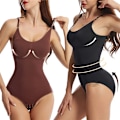 Miniatyrbild 2 av 6: Sömlös Shapewear Body för kvinnor Magkontroll Butt Lifter Kroppsformare Osynlig under klänning Bantningsrem Stringunderkläder Black XXL