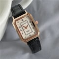 Miniatyrbild 2 av 6: Retro fyrkantig kvarts digital urtavla Casual armbandsur Läderrem Fashionabla klocka Vattentät armbandsur för kvinnor Grey