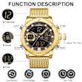 Miniatyrbild 5 av 6: NAVIFORCE Originalklockor för män Lyxmärke Quartz Dual Display Militär watch Mesh stålband Vattentät klocka RGCECE BOX
