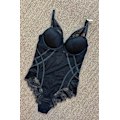 Miniatyrbild 1 av 6: Dambody med kupor Sexig spets Bygel Underkläder BH Set Vit Push Up Incanto Underkläder 2st för Black