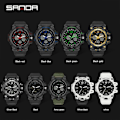 Miniatyrbild 5 av 6: SANDA Herr Militärklockor Vit Watch LED Digital 50M vattentät watch Herr Multifunktionsklocka Relogio Masculino 6030 Men White