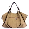 Miniatyrbild 4 av 6: Kvinnor Canvas Messenger-väskor Kvinnliga Crossbody-väskor Solid axelväska Mode Casual Designer Kvinnlig Handväska Stor kapacitet Tote Khaki
