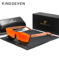 Miniatyrbild 1 av 6: KINGSEVEN Damglasögon Naturliga Bubinga Träsolglasögon Män Polariserat mode Solglasögon Originalträ Oculos de sol Red bubinga wood Kingseven Original