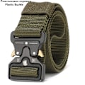 Miniatyrbild 1 av 6: Army Style Stridsbälten Snabbkoppling Taktiskt bälte Mode Män Militär Canvas Midjeband Utomhus Jakt Vandringsredskap 8 färger Green 1 45to47inch