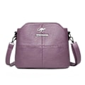Miniatyrbild 1 av 6: Små crossbody-väskor i massivt läder för kvinnor Nya enkel väska med flera fickor, designer Casual axelväskor Sac A Main Purple-2