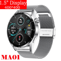 Miniatyrbild 1 av 6: Ny Smart Watch Herr Android GT3 IP68 Vattentät NFC Smartwatch Trådlös Laddning Bluetooth Ring Herr Watch för Silver Mesh watch for women