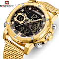 Miniatyrbild 3 av 6: NAVIFORCE Originalklockor för män Lyxmärke Quartz Dual Display Militär watch Mesh stålband Vattentät klocka RGCECE BOX