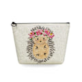 Miniatyrbild 1 av 3: 2022 tecknad igelkottsblomma printed kosmetisk väska för kvinnor Harajuku Casual Makeup-väskor Bärbar rese-toalettväska Case sn5700 Hedgehog Bag