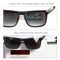 Miniatyrbild 5 av 6: KDEAM Polarized Designer Square Solglasögon Herr eller Dam Elastisk målarram Spegel Solglasögon 17 färger tillgängliga C17 Matte Black
