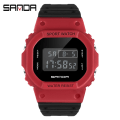 Miniatyrbild 1 av 6: SANDA G Style Digital Watch Herr Vattentät Ms Watch Sport Herr Klockor Pojke Flicka Elektronisk relogio masculino Relógio mulher 293 Black red
