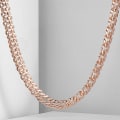 Miniatyrbild 6 av 6: 585 Rose Gold Colour Halsband för Kvinnor Män Bismark Hammered Link Chain Mode Smycken Tillbehör 5 mm GN452A CN04 22inch 55cm
