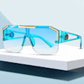 Miniatyrbild 2 av 6: Lyxiga överdimensionerade solglasögon för man Märkesdesigner Stor ram Gradient solglasögon för kvinna mode Hög kvalitet Oculos De Sol Double Gray as picture
