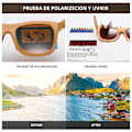 Miniatyrbild 6 av 6: GM Retro Mode Bambu Trä Polariserad Solglasögon Kör fyrkantig Solglasögon Man Goggle UV400 Kvinnor Män Märkesdesigner Black Dark bamboo