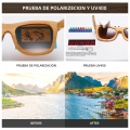 Miniatyrbild 6 av 6: GM Retro Mode Bambu Trä Polariserad Solglasögon Kör fyrkantig Solglasögon Man Goggle UV400 Kvinnor Män Märkesdesigner Brown Dark bamboo