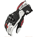 Miniatyrbild 5 av 6: Äkta Läder Motorcykelhandskar Andningsbara Hel Finger Guantes Luvas Utomhussport Skydd Slitstark Racing Ridning Black L