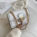 Miniatyrbild 6 av 6: Bee Pu Läder Crossbody-väskor för kvinnor Kedjor Axelremsväska Kvinnliga Damväskor Sling Lyx Handväskor Designer Chocolate