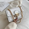 Miniatyrbild 6 av 6: Bee Pu Läder Crossbody-väskor för kvinnor Kedjor Axelremsväska Kvinnliga Damväskor Sling Lyx Handväskor Designer Red