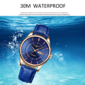 Miniatyrbild 5 av 6: Hög kvalitet Rose Gold Urtavla Watch Män Läder Vattentäta Klockor Affärsmode Japan Quartz Rörelse Datum Man Klocka reloj Silver