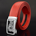 Miniatyrbild 1 av 6: Lyxmärke tiger automatiskt spänne man vitt bälte äkta läder modedesigner Casual Hög kvalitet ceinture homme Red silver 115CM
