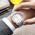 Miniatyrbild 4 av 6: Light Up Watch Dial Full Luminous Face 40mm Easy Reader Rostfritt stål Rem 3ATM Silver