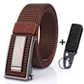 Miniatyrbild 1 av 6: Nytt mode herrbälte Toppkvalitet Bekväma nylon för män Metall Automatiskt spänne Ung Canvas Taktisk designerbälte Coffee Belt B Set 120cm Adjustable