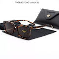 Miniatyrbild 1 av 6: TUZENGYONG Nya unisex polariserade solglasögon Män Ultralight TR90 Dammode Square 2022 Luxury Brand Designer Glasögon 3399 C06Black case TUZENGYONG