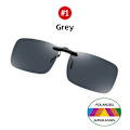 Miniatyrbild 1 av 6: VIVIBEE Mens Fishing Clip On Solglasögon för Myopia Glasögon Polarized UV400 Kvinnor Square Night Vision Driving Solglasögon 1 Grey without case