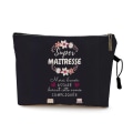 Miniatyrbild 1 av 6: Super Atsem Merci Maitresse Print Kosmetisk väska Dam Sminkpåse Resor Toalettartiklar Organizer Lärarens dag Examen Present Pattern 2 22 x 13 CM