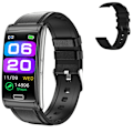 Miniatyrbild 1 av 6: E600 EKG Smart Watch Herr Icke-invasiv Blodsocker Puls Blodtrycksmätare Sportsteg Smartwatch Dam Android add silica black(.1256)