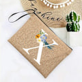 Miniatyrbild 1 av 6: Inledande brev Blomma Linne Dragkedja Kvinnor Kosmetikväskor Mujer Bolsa Sommar Beach Organizer Case Neceser Sminkväska Q06637-A012BR-S
