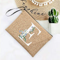 Miniatyrbild 1 av 6: Inledande brev Blomma Linne Dragkedja Kvinnor Kosmetikväskor Mujer Bolsa Sommar Beach Organizer Case Neceser Sminkväska Q06618-A012BR-S