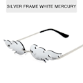 Miniatyrbild 1 av 6: Summer Flame Solglasögon Kvinnor Rimless Wave Glasögon Löpsolglasögon Lyx Trendiga Solglasögon Skärmar Kvinna G
