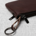 Miniatyrbild 6 av 6: Läder Mini Myntväska Unisex Enkel Bärbar Första Layer Kohud Retro Handgjord dragkedja Liten case Burgundy