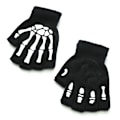Miniatyrbild 4 av 6: Stickhandskar Skeletthuvud Lysande Halvfinger Hela Fingrar Print Varm Andas Män Kvinnor Fitness Handske Cykelutrustning Luminous-B1 One Size