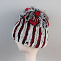 Miniatyrbild 1 av 6: Vintermössor för kvinnor WinterRexHatKnitting Varma Snöhattar Eleganta Prinsessmössor red and grey 55cm to 60cm