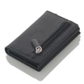 Miniatyrbild 5 av 6: Cizicoco kreditkortshållare 2020 Ny aluminiumlåda Kortplånbok RFID PU Läder Pop Up Case Magnet Kolfiber Myntväska Black