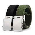 Miniatyrbild 2 av 6: Canvasbälte Unisex Casual Jeans Militärbälte Träningsbälte Canvas Militär herr midjeband Utomhusbälte Metallspänne Army Green