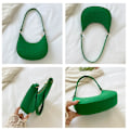 Miniatyrbild 5 av 6: Mode Kvinnor Handväska Enfärgad Casual Mini Underarm Väska Kvinna Grön Kedja Axelväska Dam Läder Tote Bag Green shoulder bag