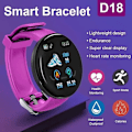 Miniatyrbild 4 av 6: Smart Watch D18 Upgrade Herr Dam Smartwatch Armband Puls Blodtryck Fitness Tracker Sport Smartband För IOS Android Blue