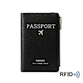 Miniatyrbild 1 av 6: Band PU Läder Cover RFID-blockering för kort Resepasshållare Plånbok Organizer Herr Kvinnor Case Black