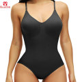 Miniatyrbild 2 av 6: GUUDIA V-hals Spaghetti Strap Bodysuits Compression Body Suits Öppen gren Shapewear Slimming Body Shaper Smooth Out Body apricot M