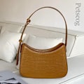 Miniatyrbild 1 av 6: Väskor För Kvinnor Mode Pu Läder Dragkedja Underarm Väska Dam Enkel Design Casual Travel Handväska Bolsas Brown A