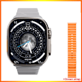 Miniatyrbild 1 av 6: VWAR ZD8 Ultra MAX Plus Smart Watch Series 8 Kompass 49mm Titanium Alloy Bluetooth Call NFC ECG IP68 Vattentät Smartwatch Gold Ocean Orange